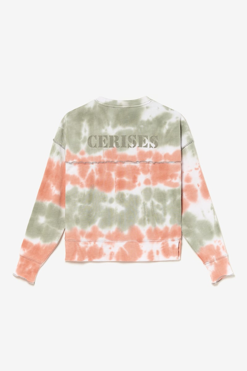 Pink and khaki tie-dye Fulagi sweatshirt