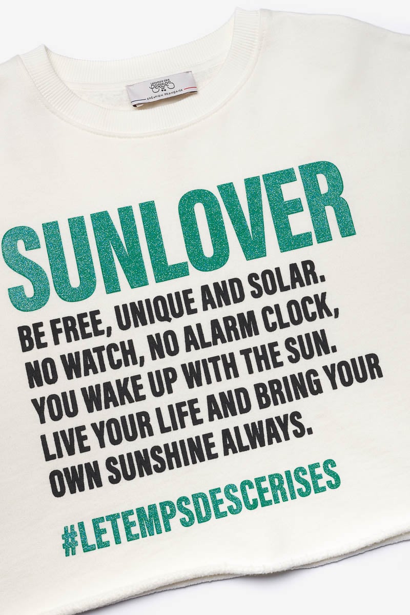 Cream Ginogi cropped sweatshirt