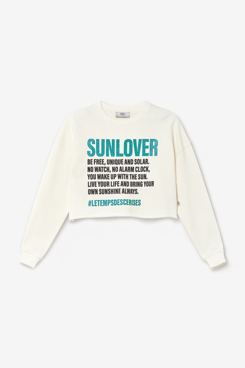 Cream Ginogi cropped sweatshirt