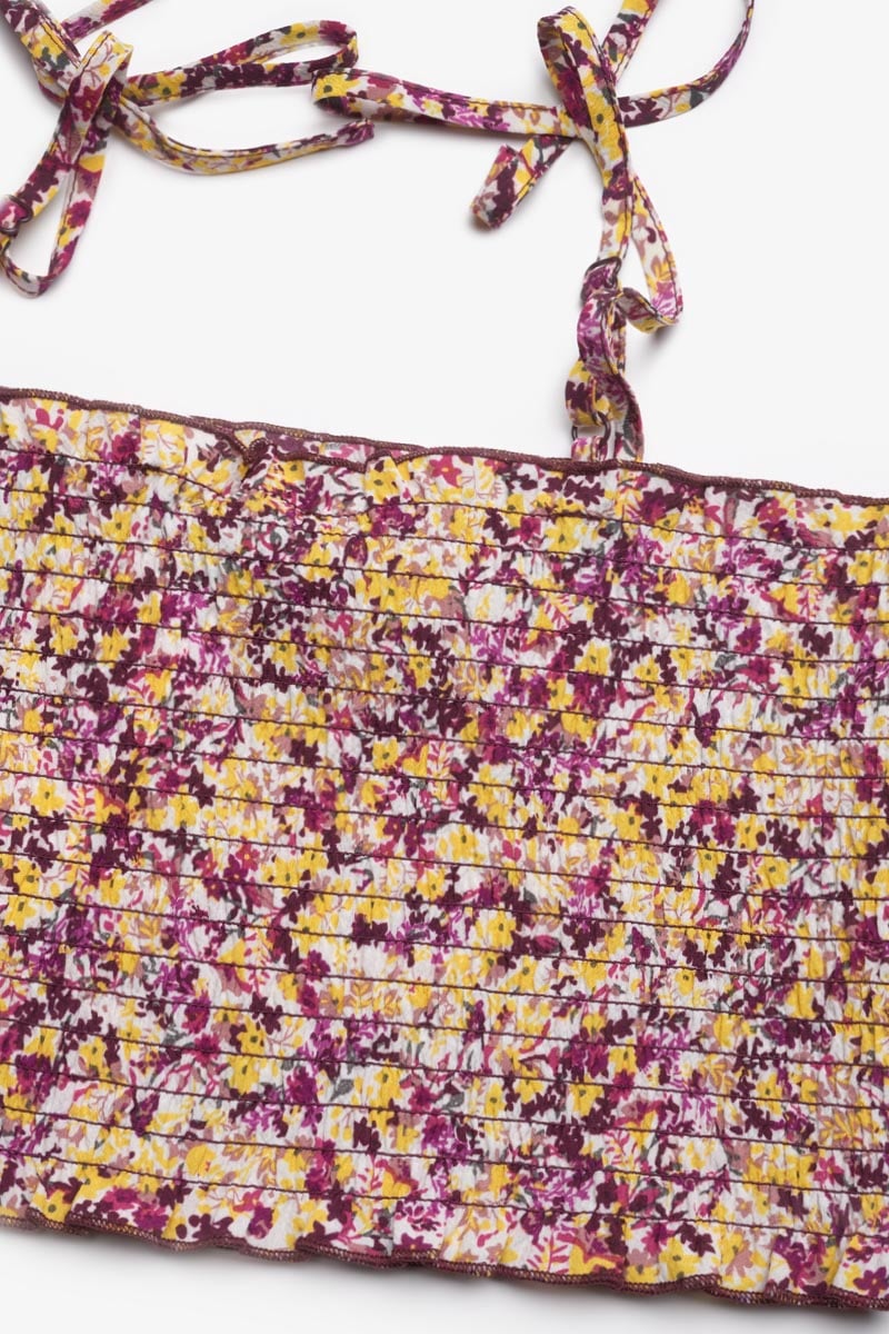 Pink and yellow floral Janisgi crop top