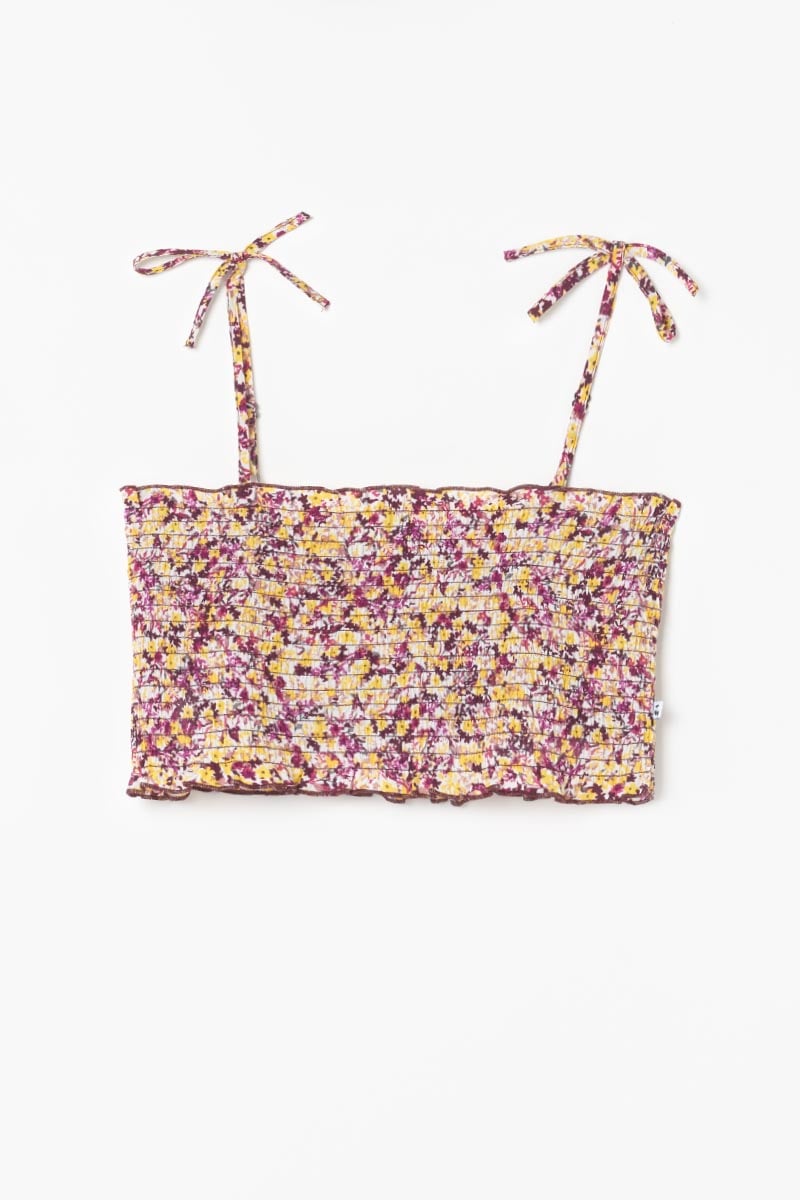 Pink and yellow floral Janisgi crop top