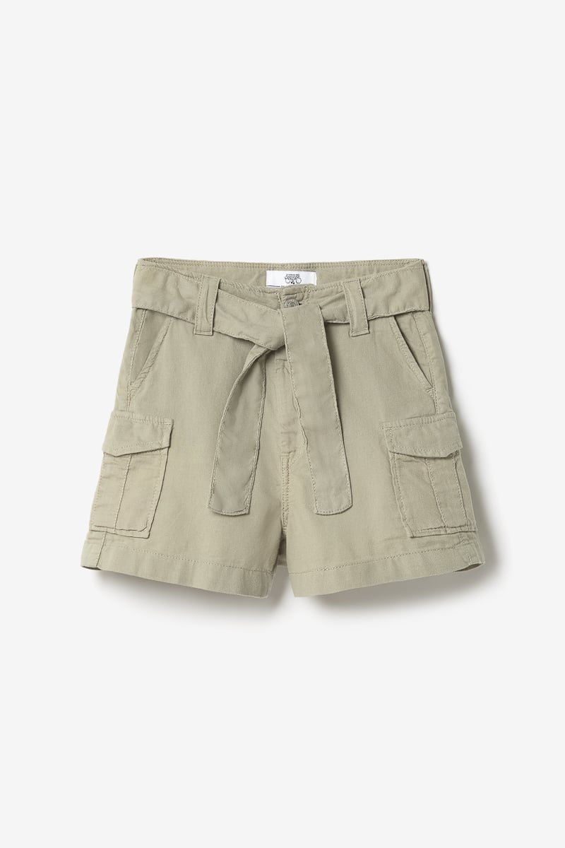 Light khaki Kally high-waisted shorts