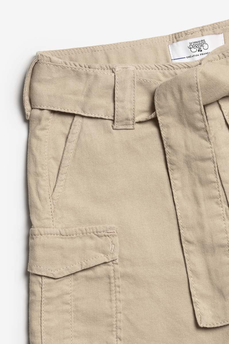 Sandy beige Kally high-waisted shorts