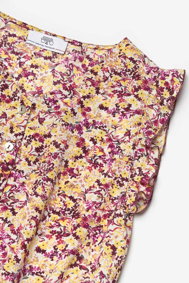 Pink and yellow floral Yogagi playsuit