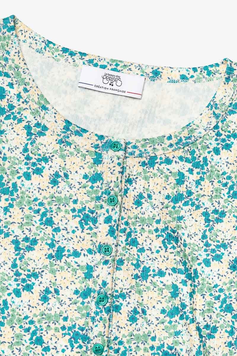 Green floral Yzygi top