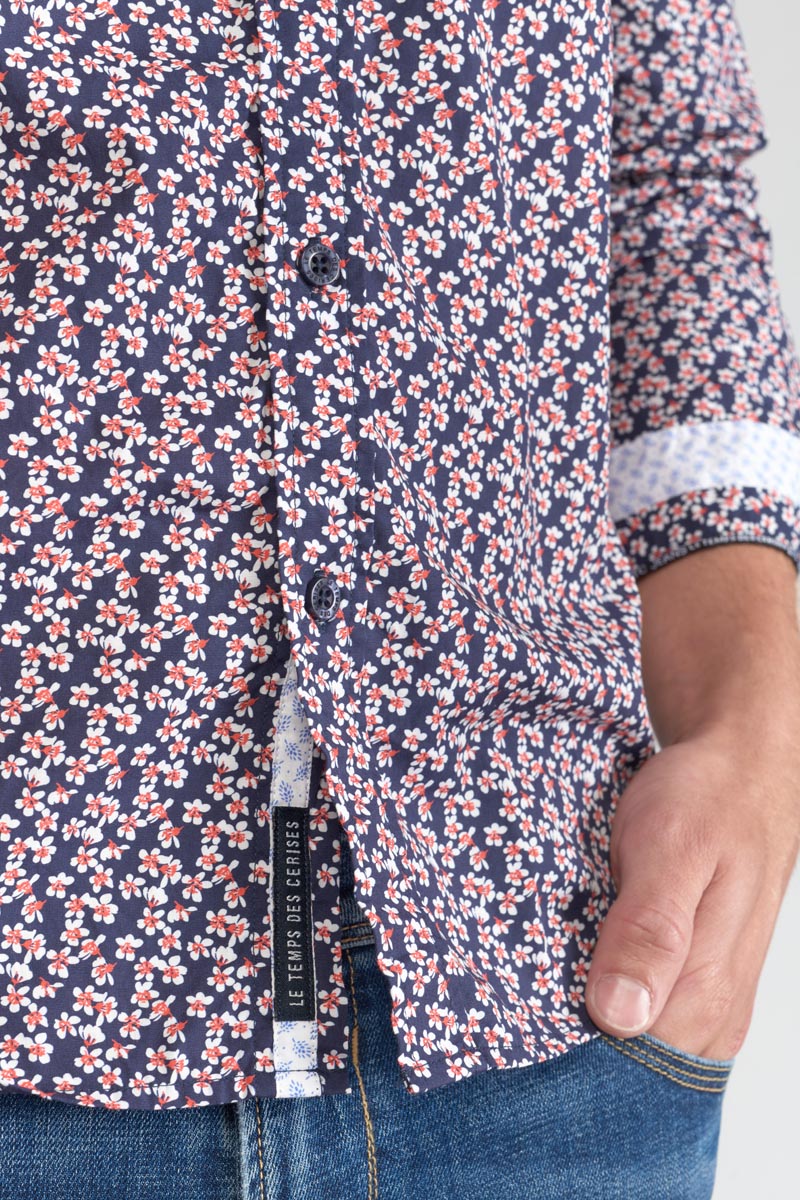 Chemise Floy à motif fleuri rouge