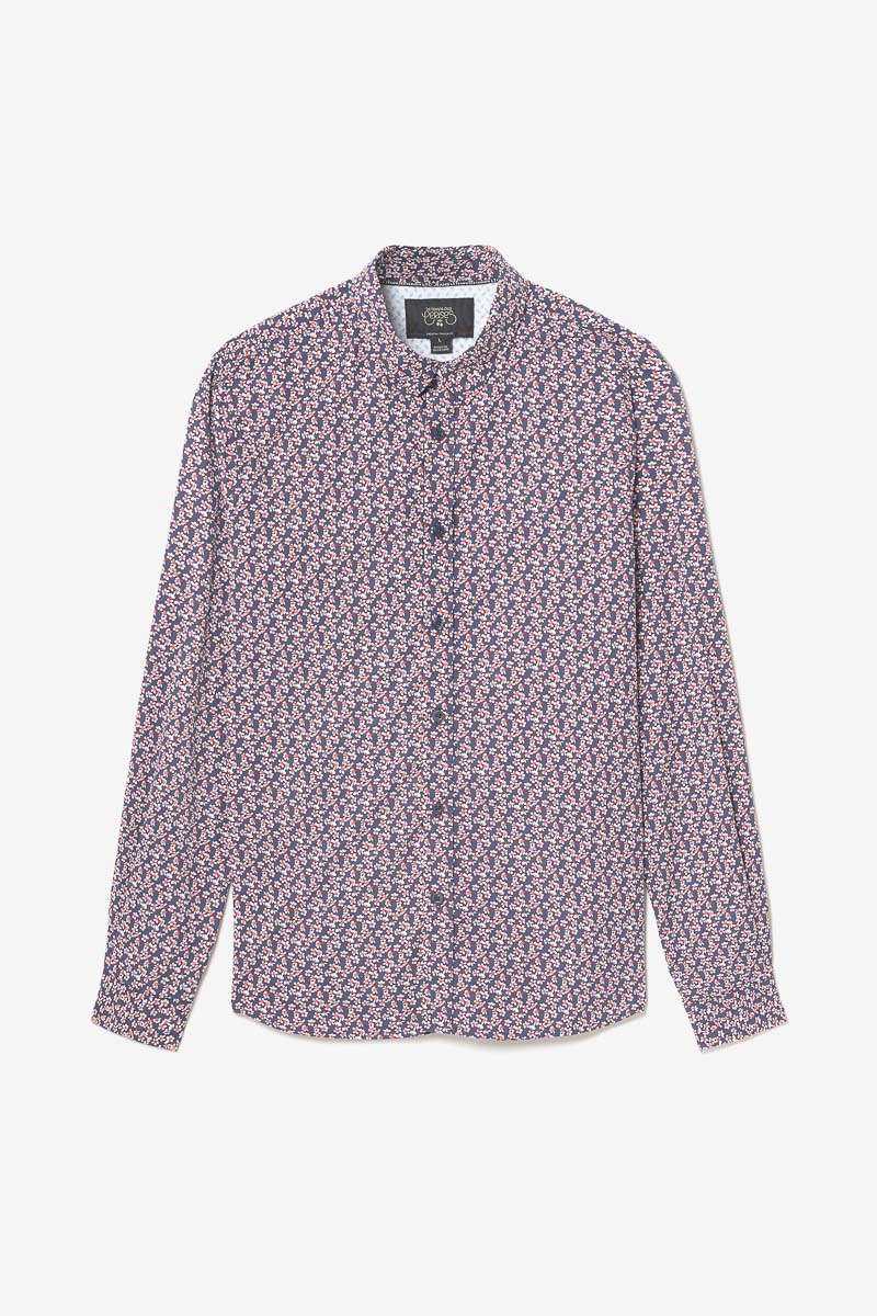 Chemise Floy à motif fleuri rouge