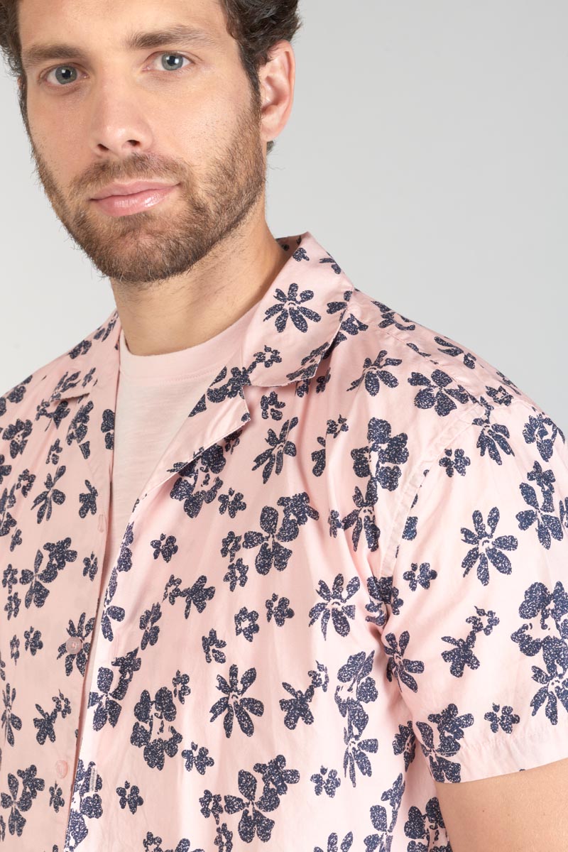 Chemise Postir rose à motif fleuri