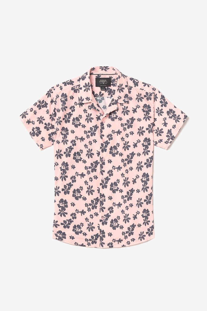 Chemise Postir rose à motif fleuri