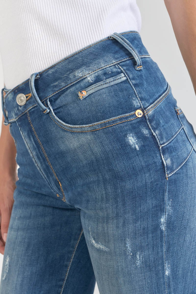 Jeans pulp slim Dina taille haute destroy bleu N°2