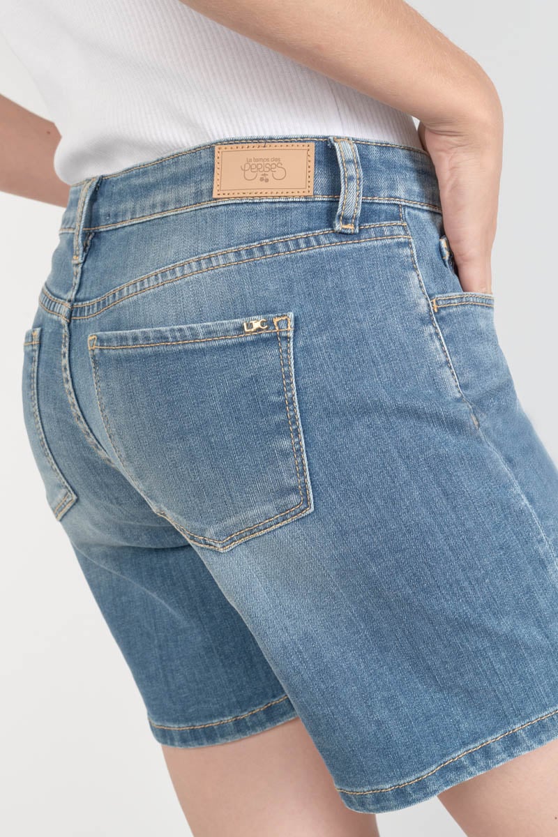 Short Janka en jeans bleu délavé