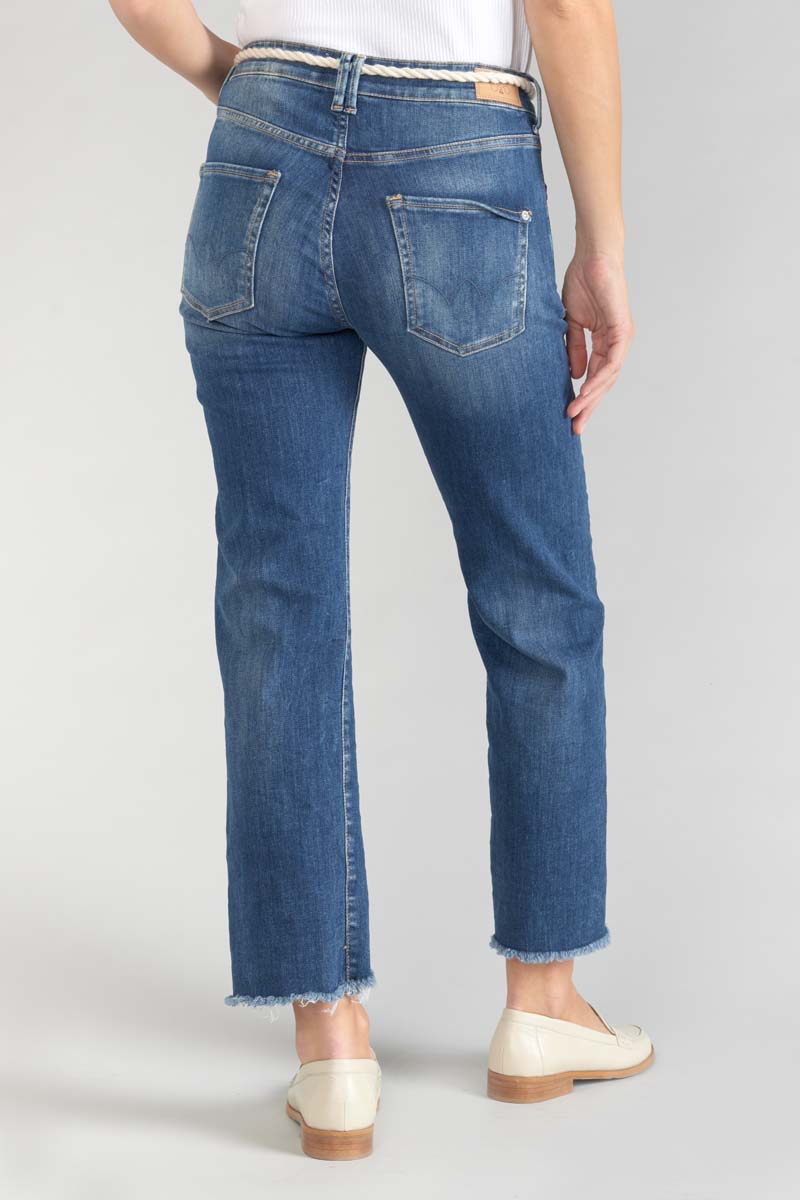 Jeans Pricilia taille haute 7/8ème destroy bleu N°2