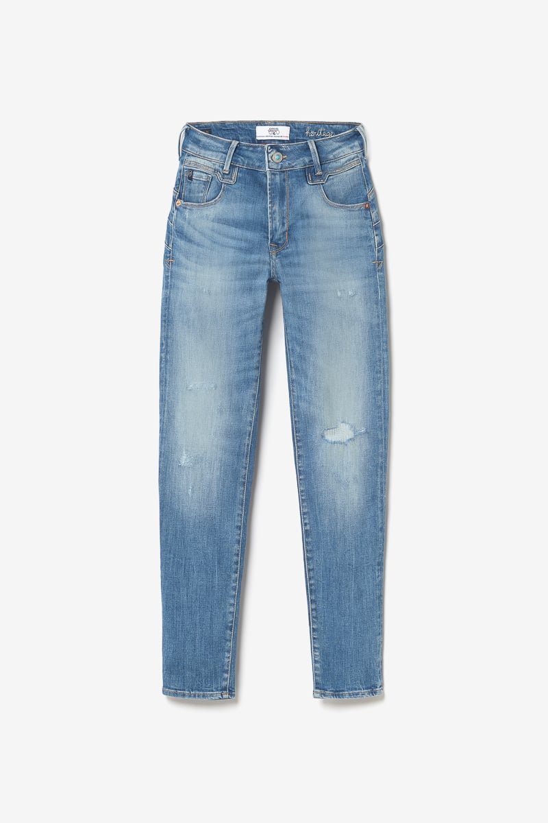Jeans pulp slim Sabi taille haute 7/8ème destroy bleu N°3
