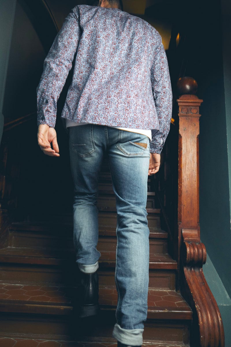 Jeans 700/17 relax Basic destroy bleu N°3