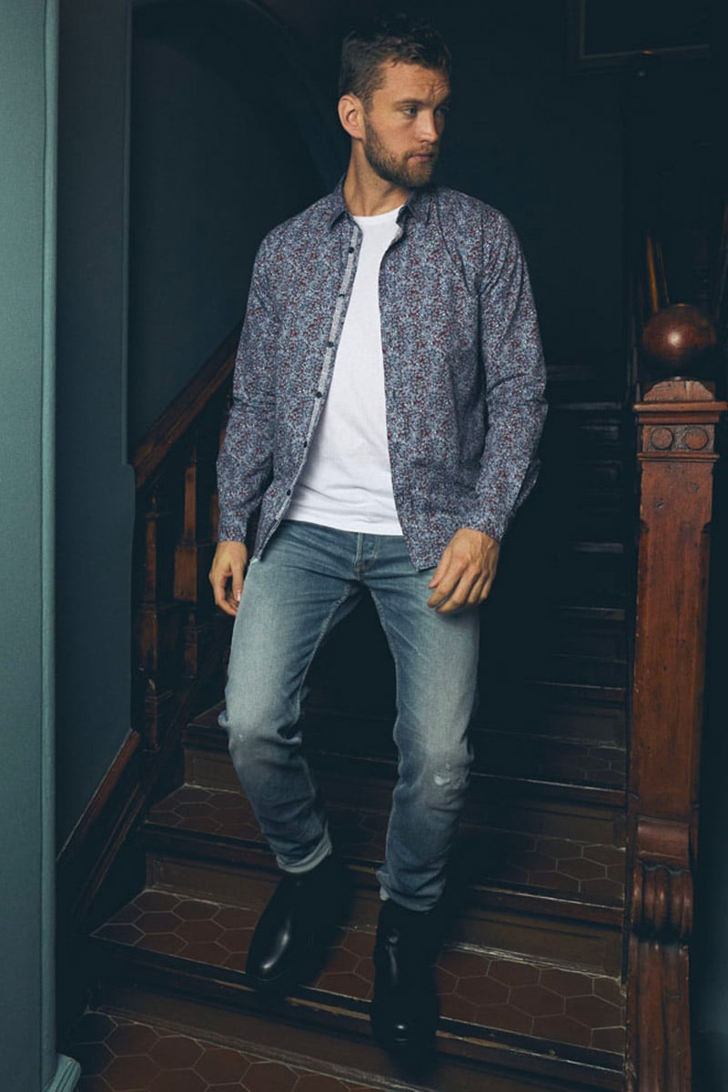 Jeans 700/17 relax Basic destroy bleu N°3