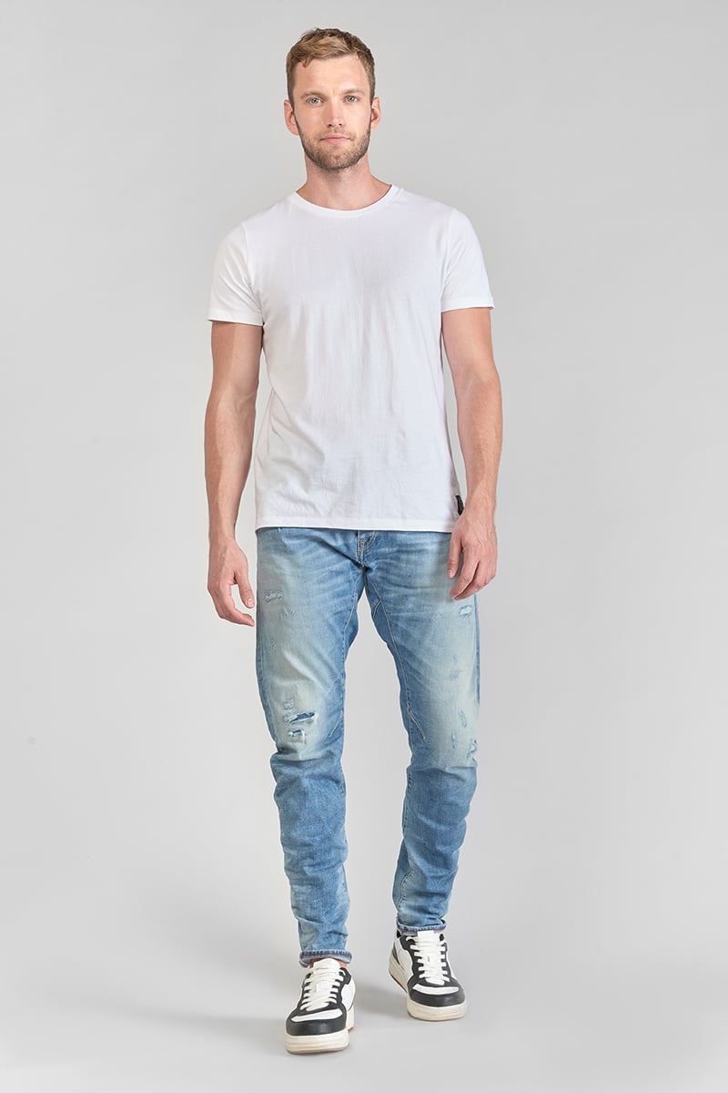 Jeans 900/03 tapered arqué Alost destroy bleu N°4