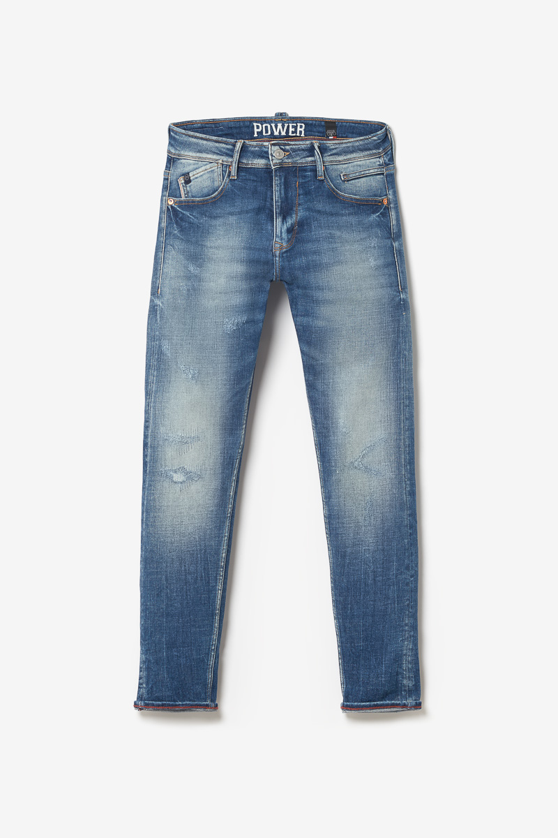 Jeans power skinny Mistral 7/8ème destroy bleu N°3