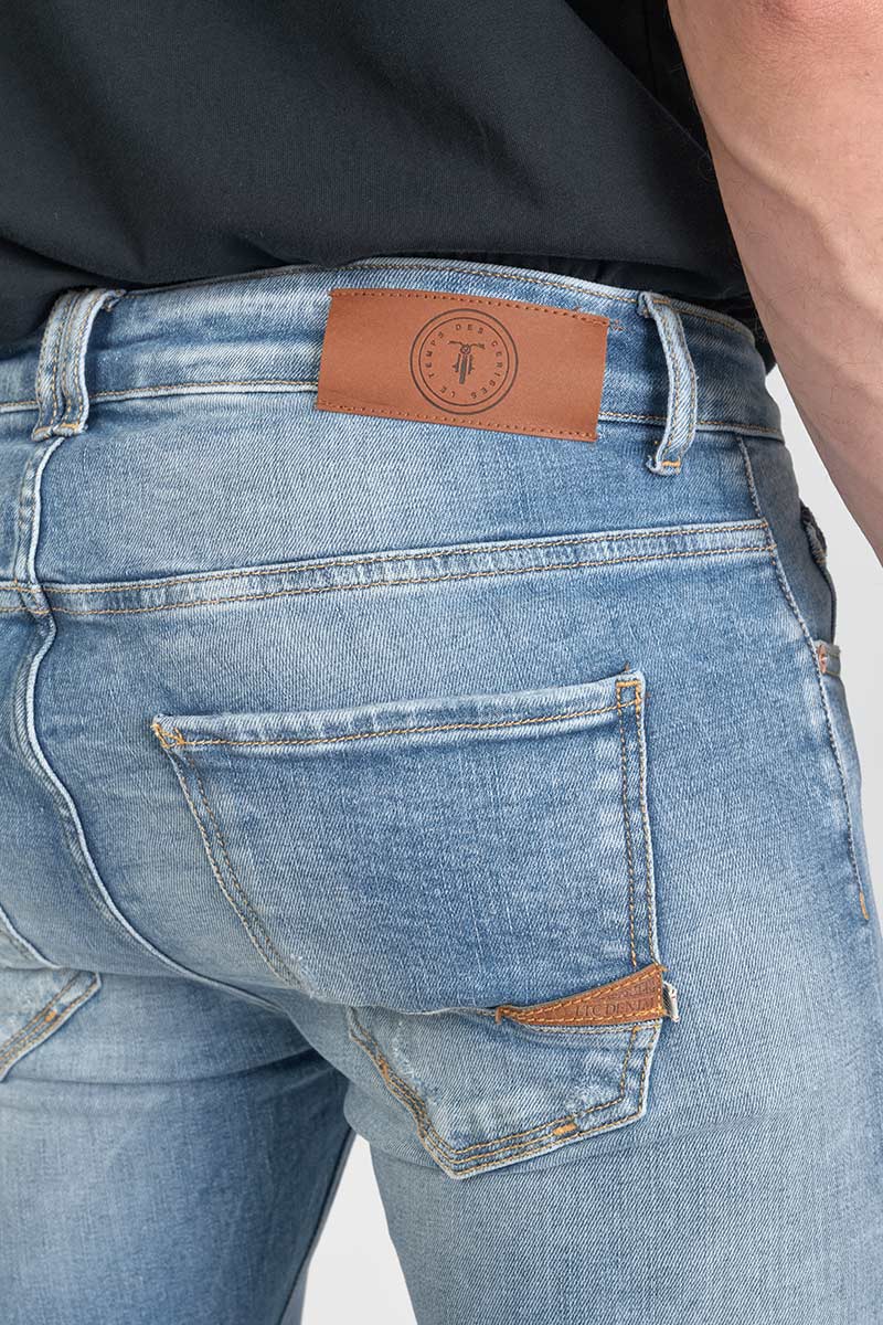 Jeans power skinny 7/8ème destroy bleu N°4