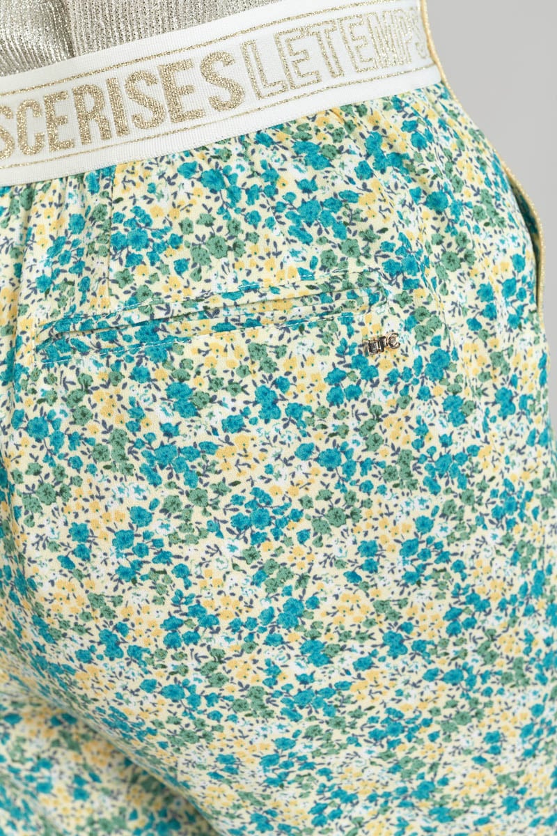 Green and blue floral Rani trousers