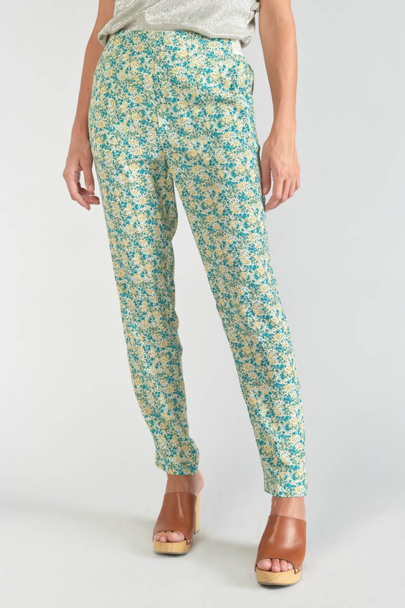 Green and blue floral Rani trousers
