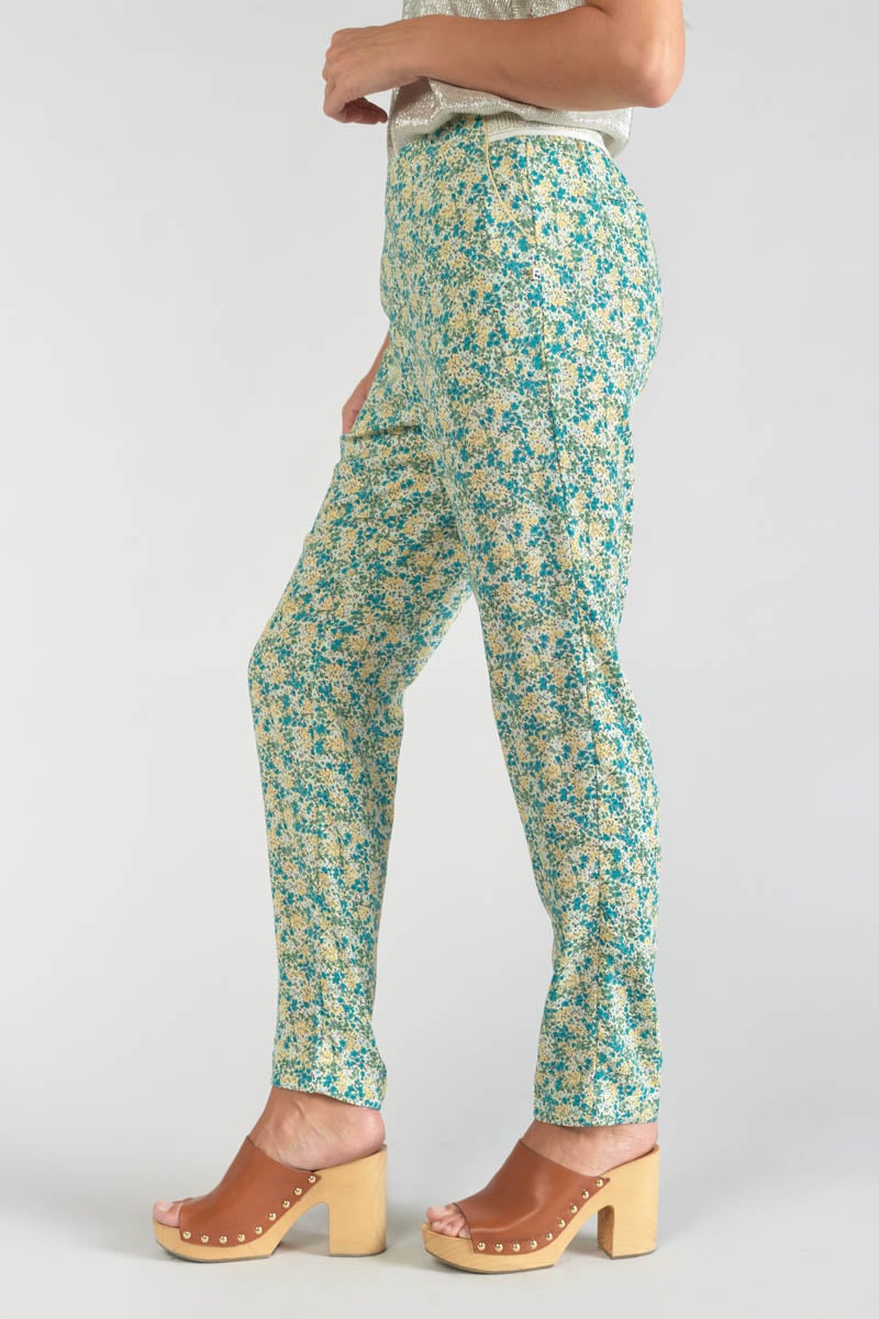 Green and blue floral Rani trousers
