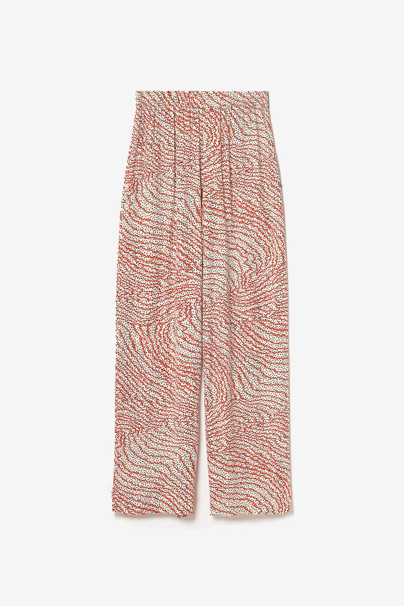 Orange and black print Yesa flowing trousers