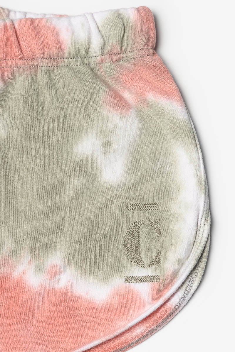 Pink and khaki tie-dye Shouagi shorts