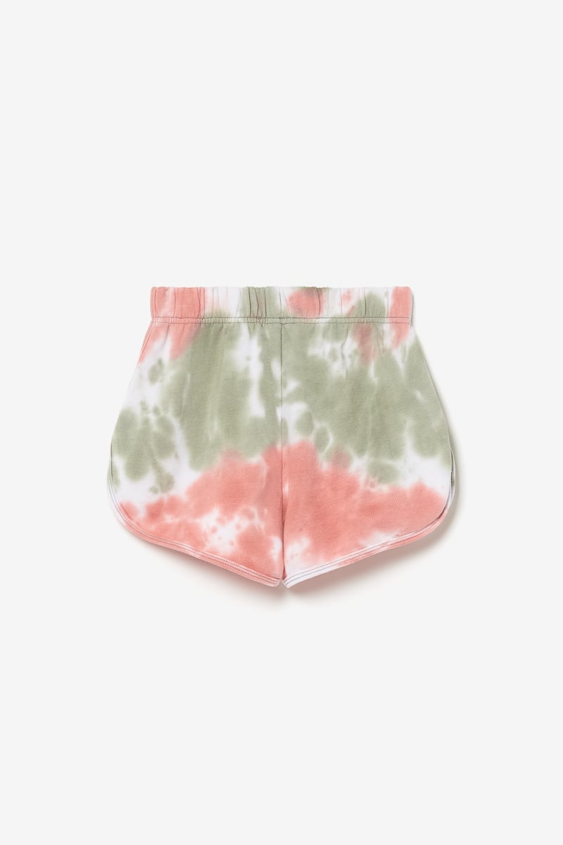 Pink and khaki tie-dye Shouagi shorts