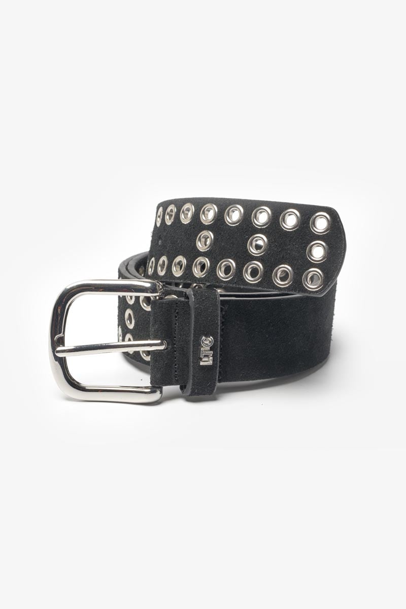 Ceinture Lucia en cuir velours noir