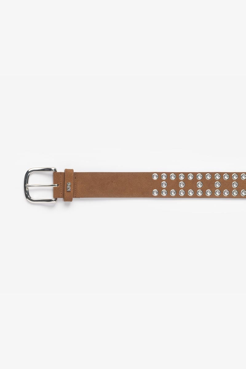 Ceinture Lucia en cuir velours cognac
