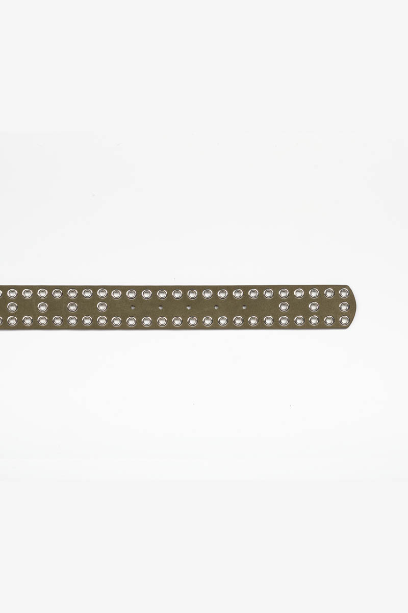 Ceinture Lucia en cuir velours kaki