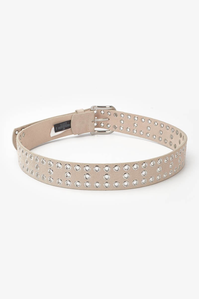 Ceinture Lucia en cuir velours crème