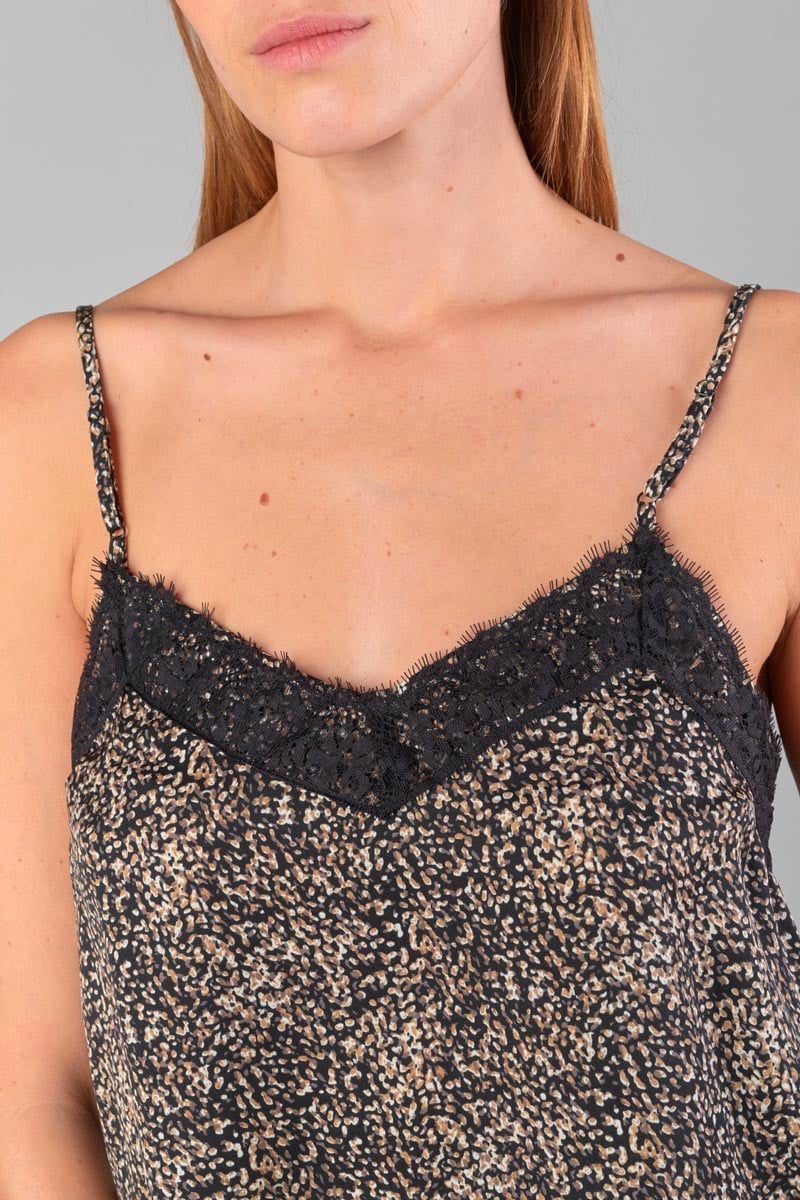 Black patterned Aneto camisole