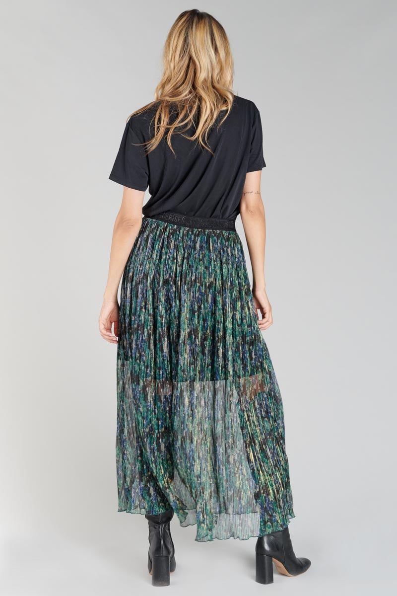 Long iridescent pine green Ayleen skirt