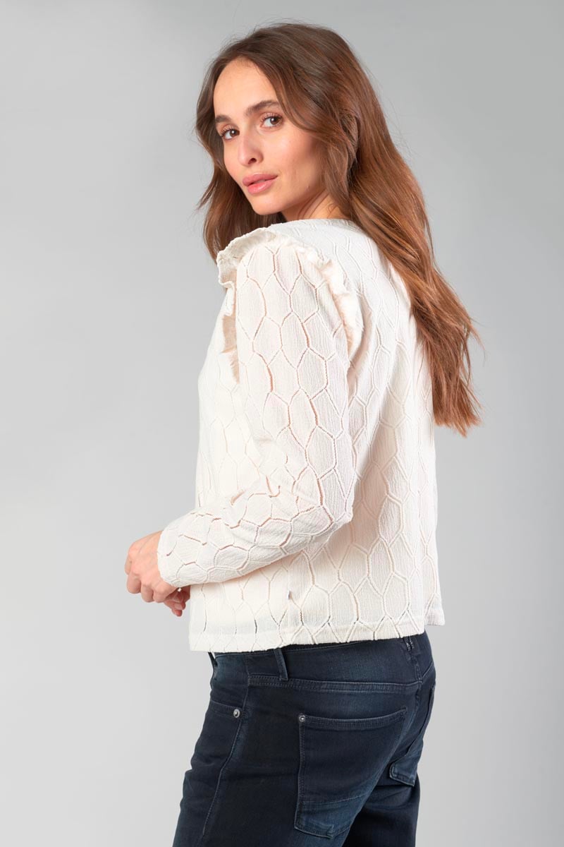 Cream Esmee long-sleeved top