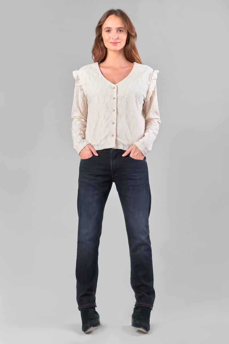 Cream Esmee long-sleeved top