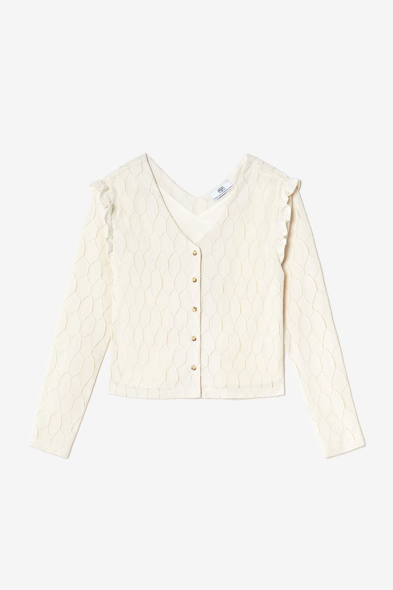 Cream Esmee long-sleeved top
