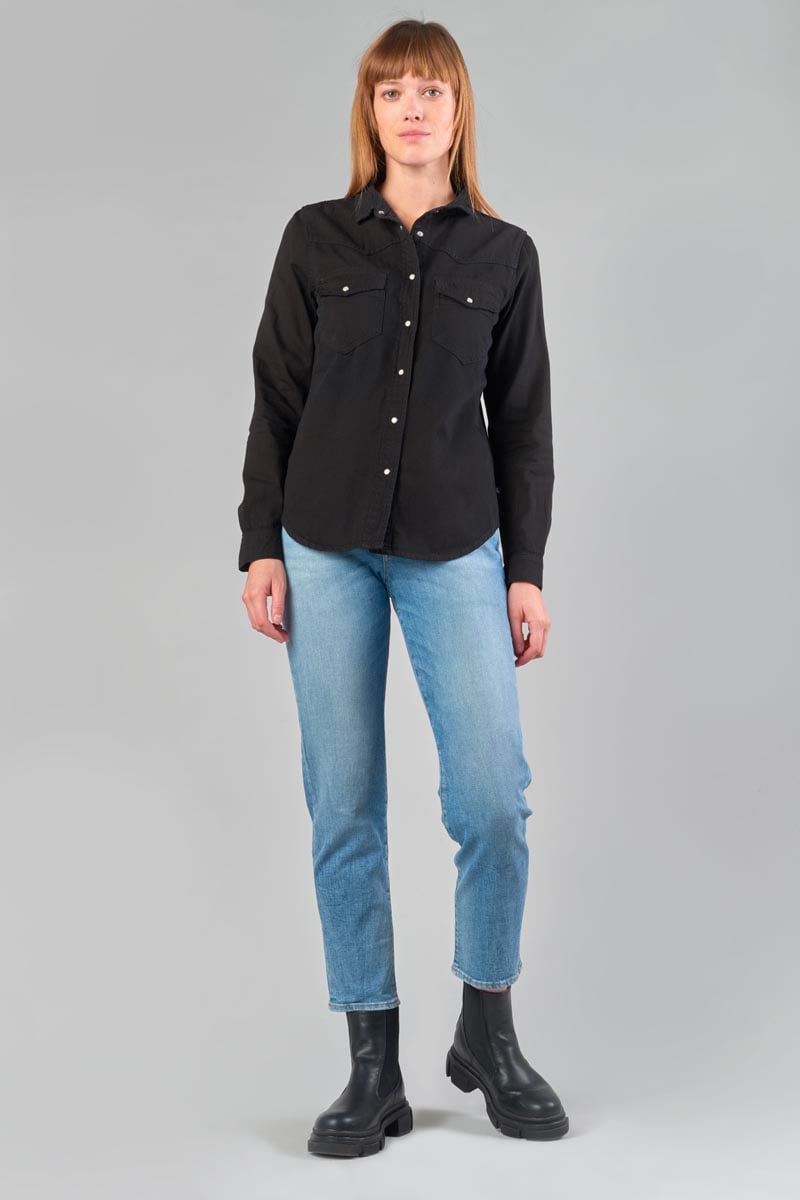 Black untreated denim Juanita shirt