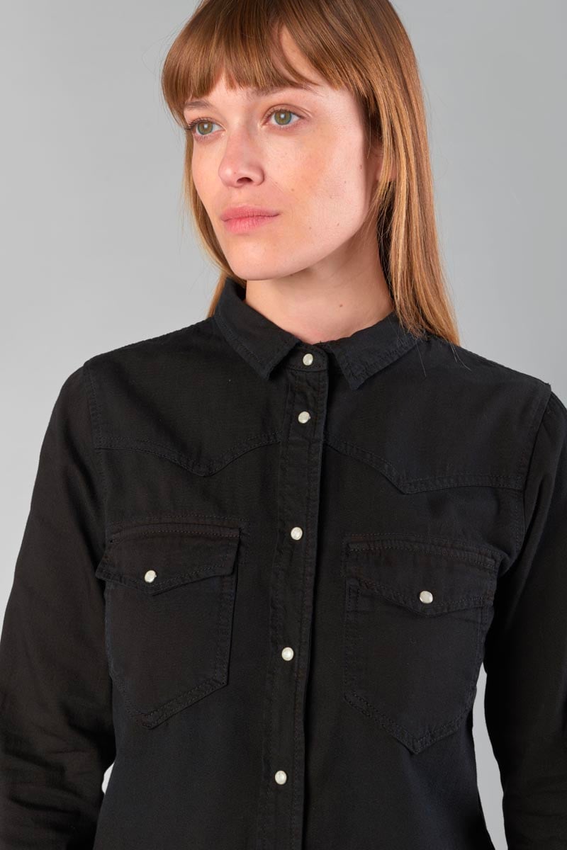 Black untreated denim Juanita shirt
