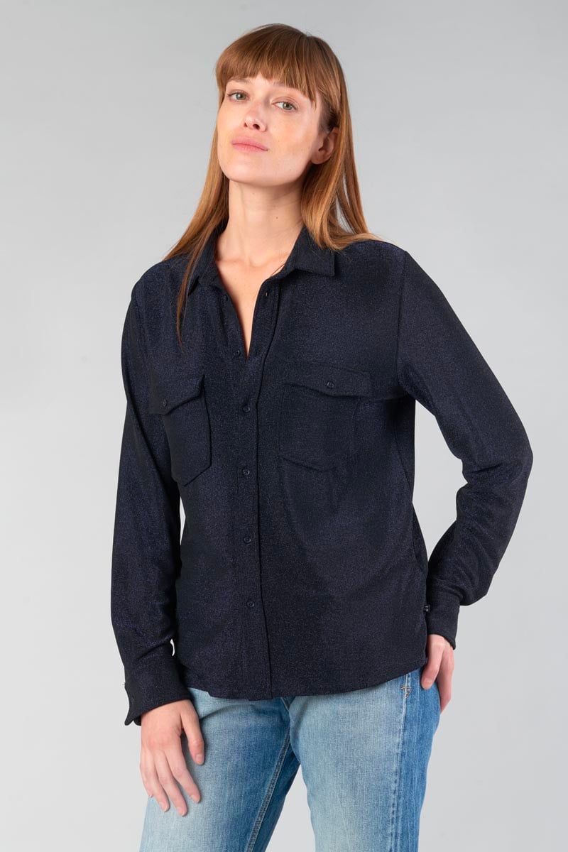 Iridescent midnight blue Kelya shirt