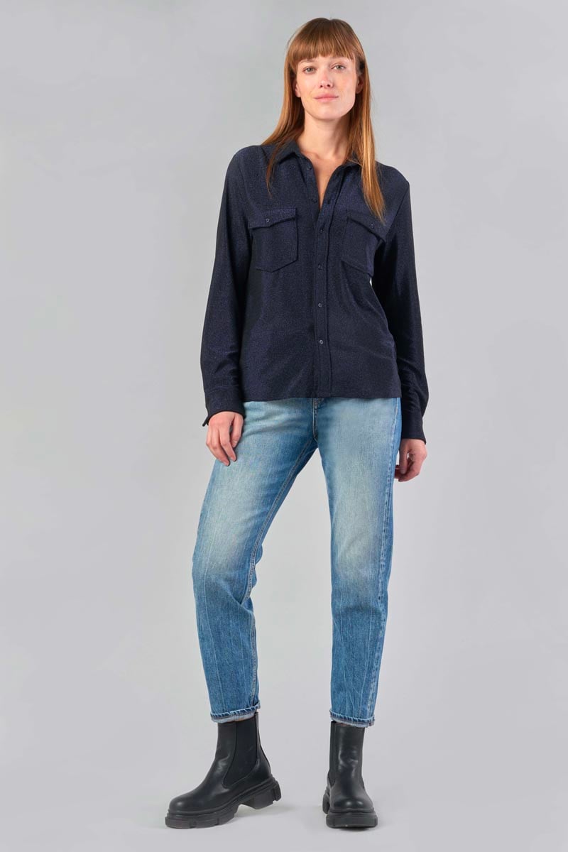 Iridescent midnight blue Kelya shirt