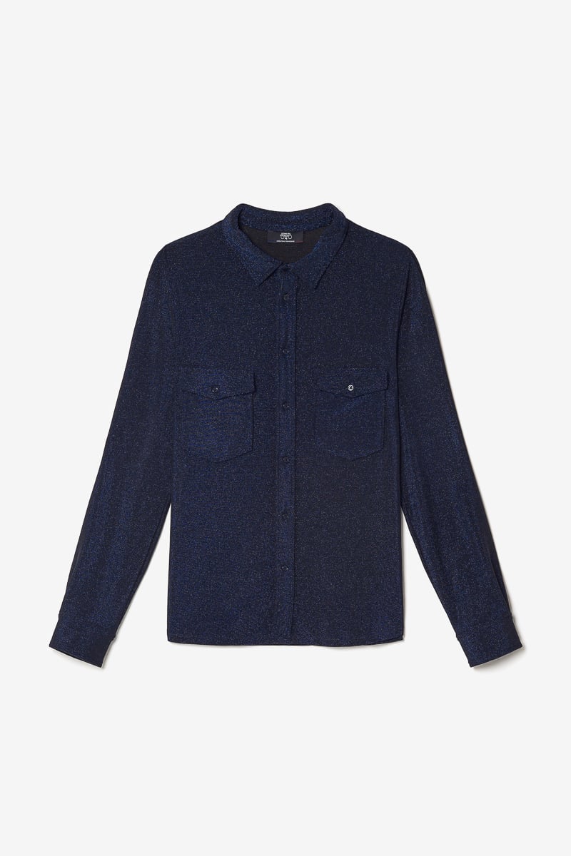 Iridescent midnight blue Kelya shirt