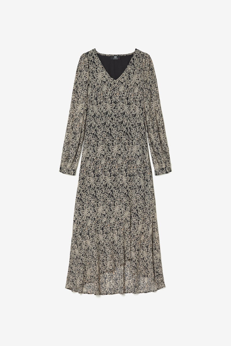 Black floral Kip maxi dress