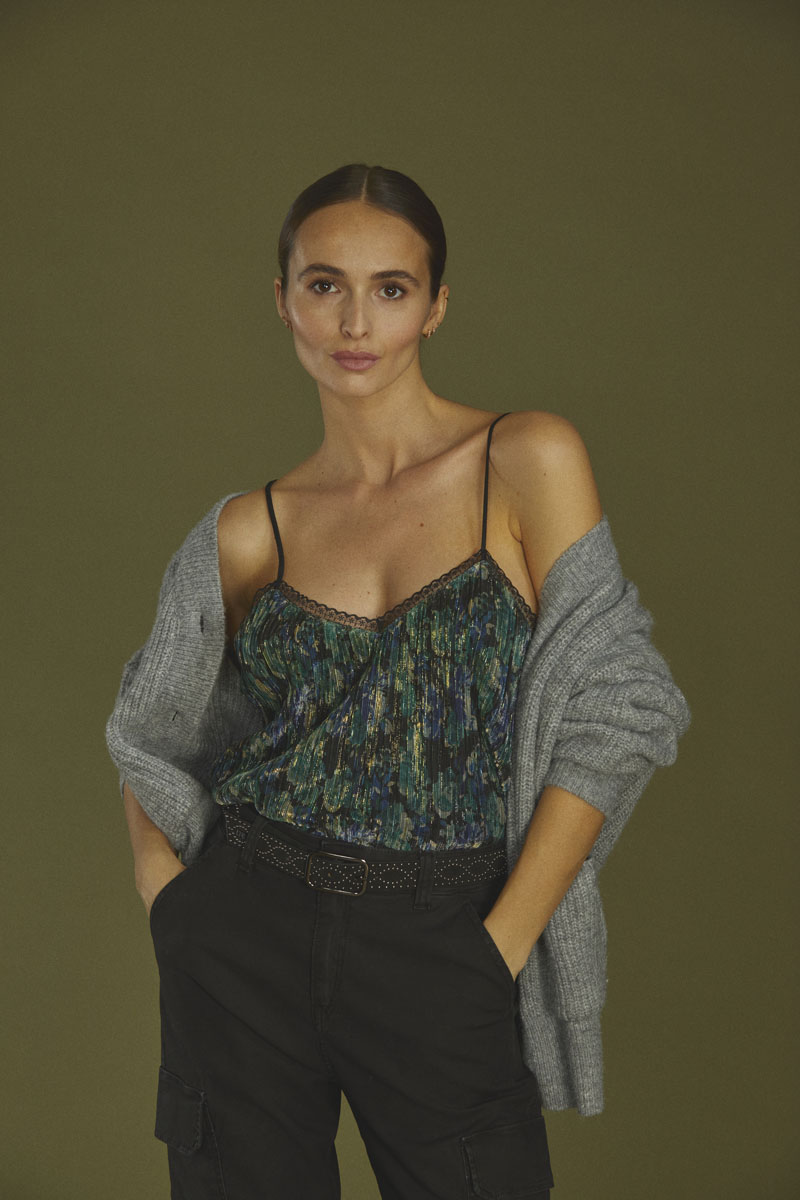 Pine green iridescent Kyla camisole