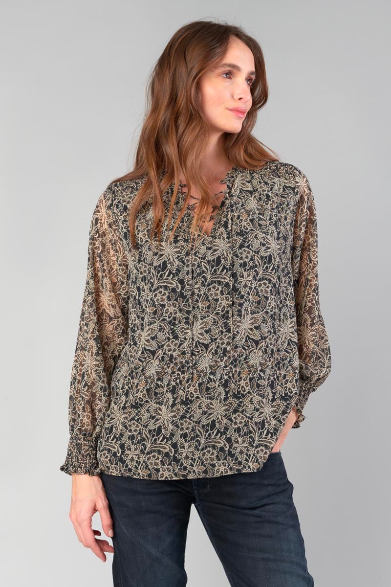 Black floral Melody blouse