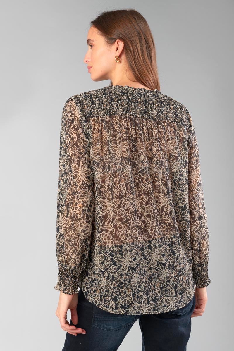 Black floral Melody blouse