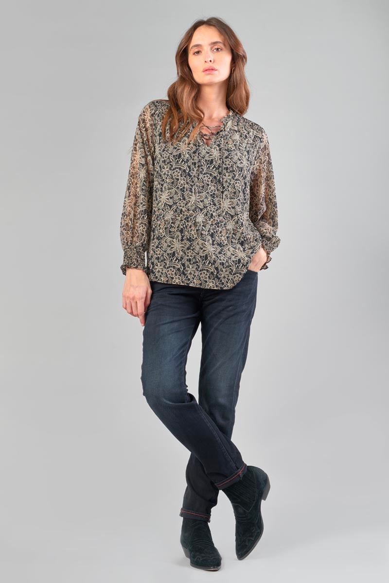 Black floral Melody blouse