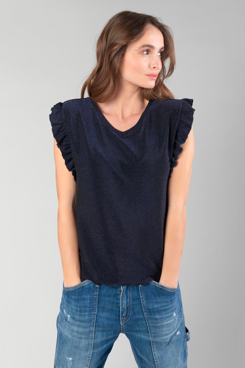 Iridescent midnight blue Nea top