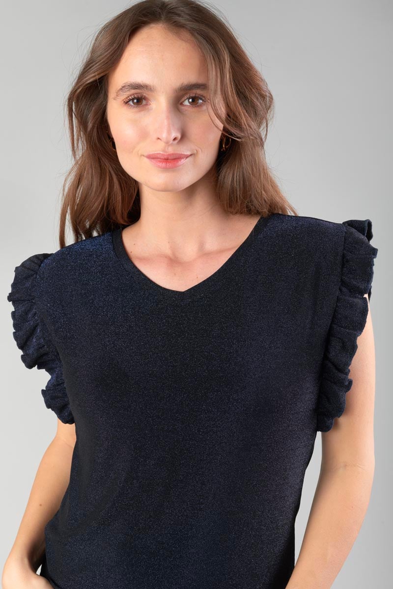 Iridescent midnight blue Nea top