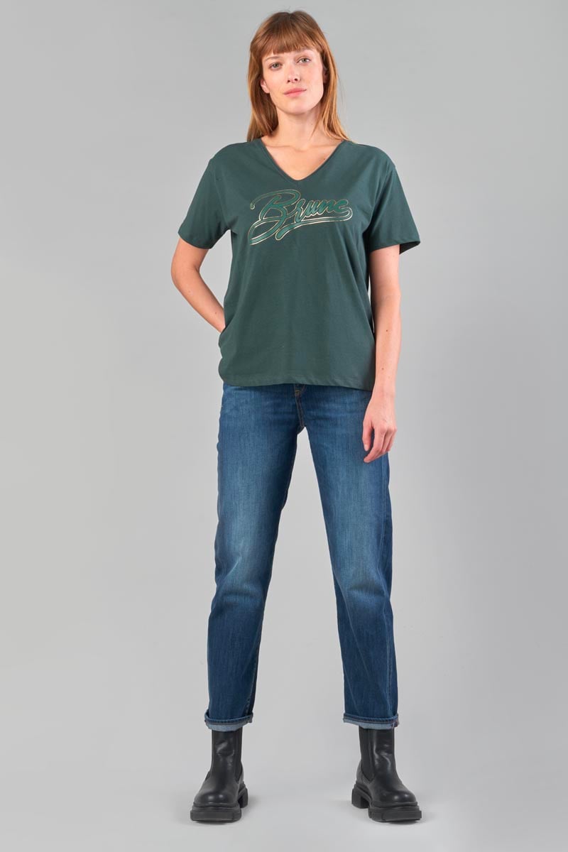 Printed bottle green Sink t-shirt